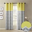 Intelligent Design Alex Polyester Microfiber Chevron Panel Pair in Yellow/Gray