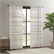 INK+IVY Nea Cotton Printed Window Curtain Panel with Lining in Off White/Gray