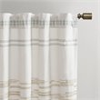 INK+IVY Nea Cotton Printed Window Curtain Panel with Lining in Off White/Gray
