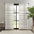 INK+IVY Nea Cotton Printed Window Curtain Panel with Lining in Off White/Gray