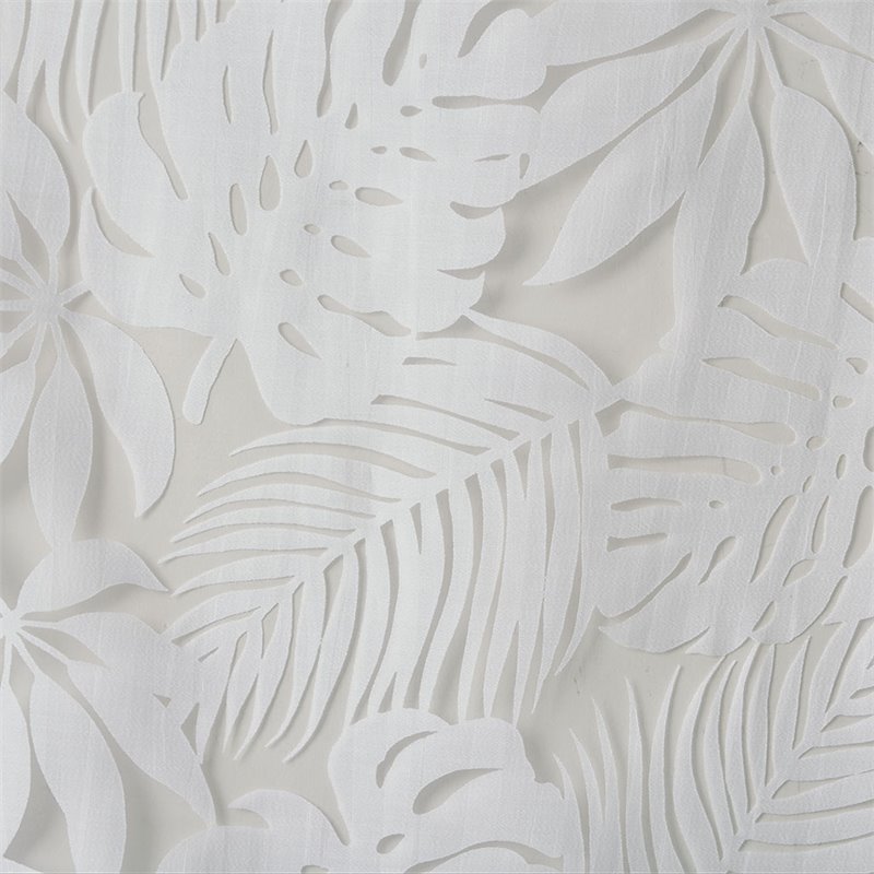 Madison Park Leilani Polyester Fabric Palm Leaf Burnout Window Sheer in White