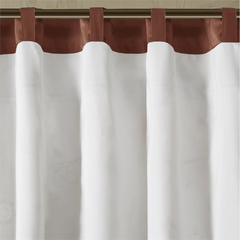 Madison Park Serene Polyester Fabric Embroidered Window Panel in Brown/Orange