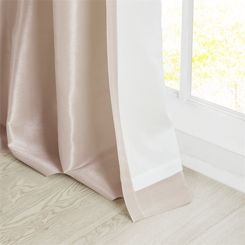Madison Park Emilia Polyester Fabric Twist Tab Lined Window Curtain - Blush Pink