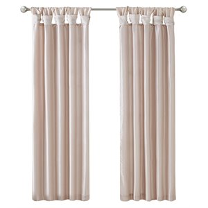 Madison Park Emilia Polyester Fabric Twist Tab Lined Window Curtain - Blush Pink