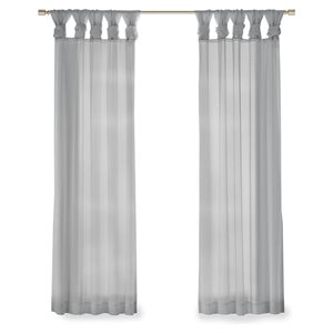 Madison Park Ceres Polyester Fabric Twisted Voile Window Pair in Light Gray