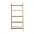 Madison Park Parker Mid-Century Solid Wood Bookcase in Off White/Natural