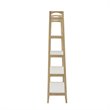 Madison Park Parker Mid-Century Solid Wood Bookcase in Off White/Natural