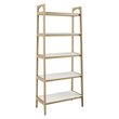 Madison Park Parker Mid-Century Solid Wood Bookcase in Off White/Natural