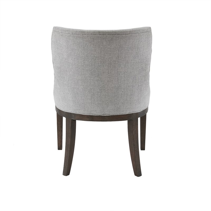 Madison Park Signature Hutton Wood and Fabric Dining Chair in Gray (Set of 2)