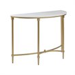Madison Park Signature Bordeaux Metal and Marble Console Table in Gold/White
