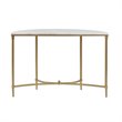 Madison Park Signature Bordeaux Metal and Marble Console Table in Gold/White