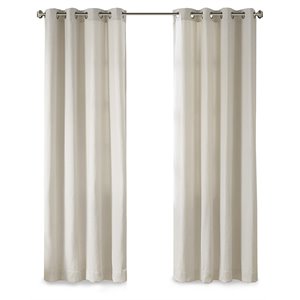 Madison Park Englewood Polyester Grommet Top Window Panel in Natural
