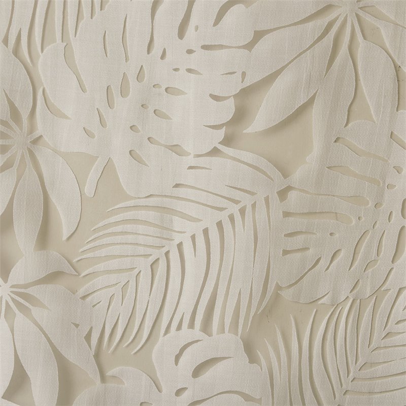 Madison Park Leilani Polyester Fabric Palm Leaf Burnout Window Sheer in Natural