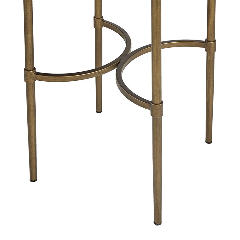 Martha Stewart Bedford Metal and Tempered Glass Accent Table in Antique Bronze