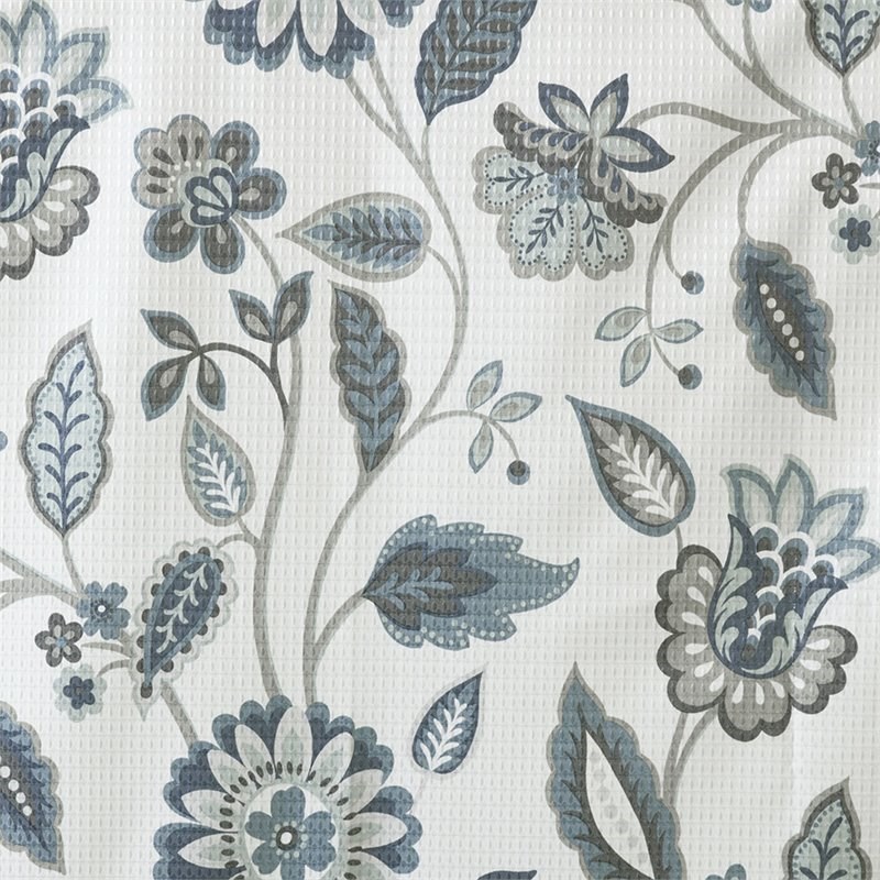 SunSmart Camille Polyester Printed Room Darkening Window Panel in Aqua Blue