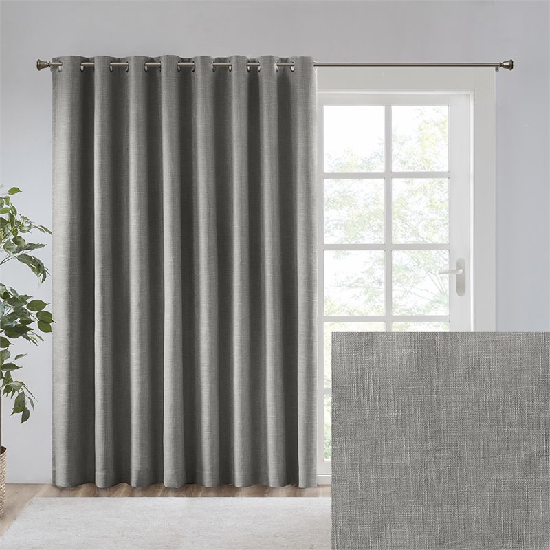 SunSmart Maya Polyester Fabric Heathered Window Panel in Gray