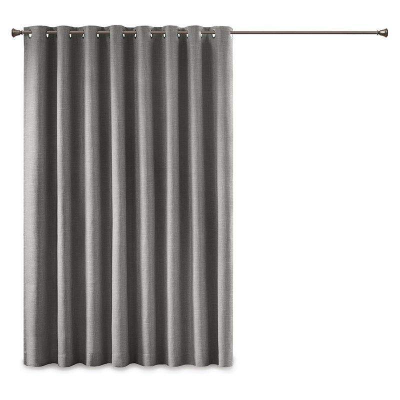 SunSmart Maya Polyester Fabric Heathered Window Panel in Gray