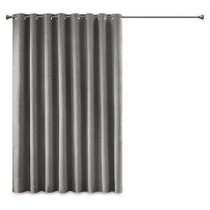 SunSmart Maya Polyester Fabric Heathered Window Panel in Gray
