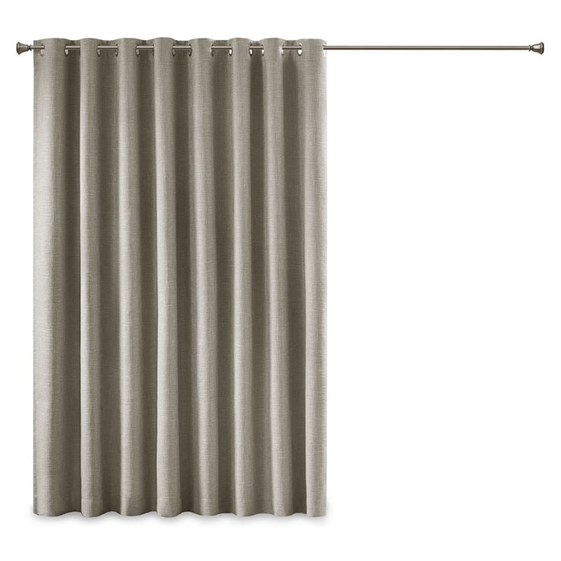 SunSmart Maya Polyester Fabric Heathered Window Panel in Taupe Gray