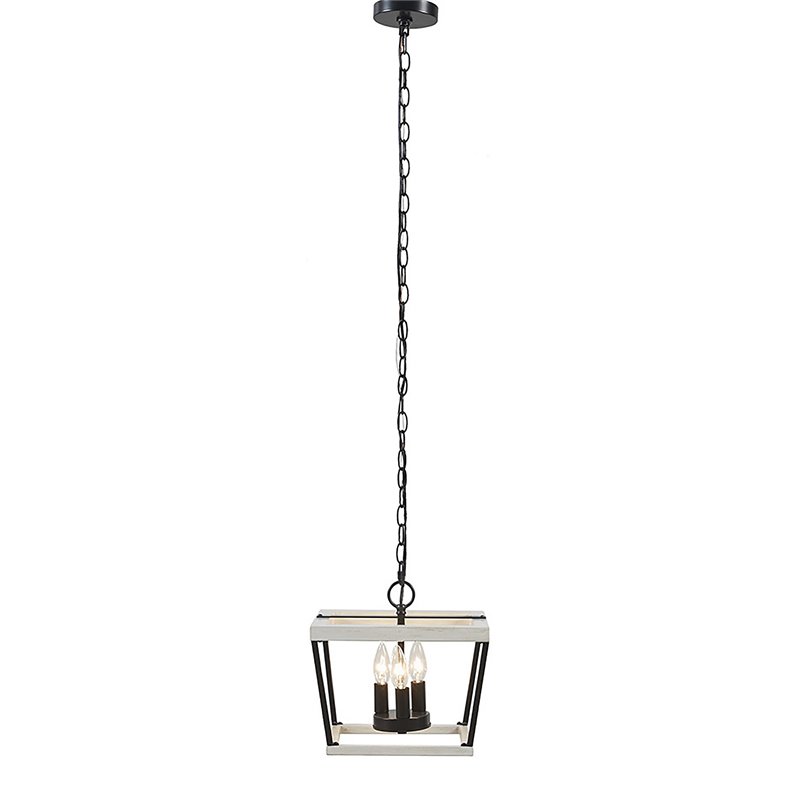INK+IVY Adele 3-Light Modern Metal Pendant in Black/White Finish