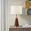 INK+IVY Modern Rubber Wood and Metal Table Lamp in Espresso/Gold