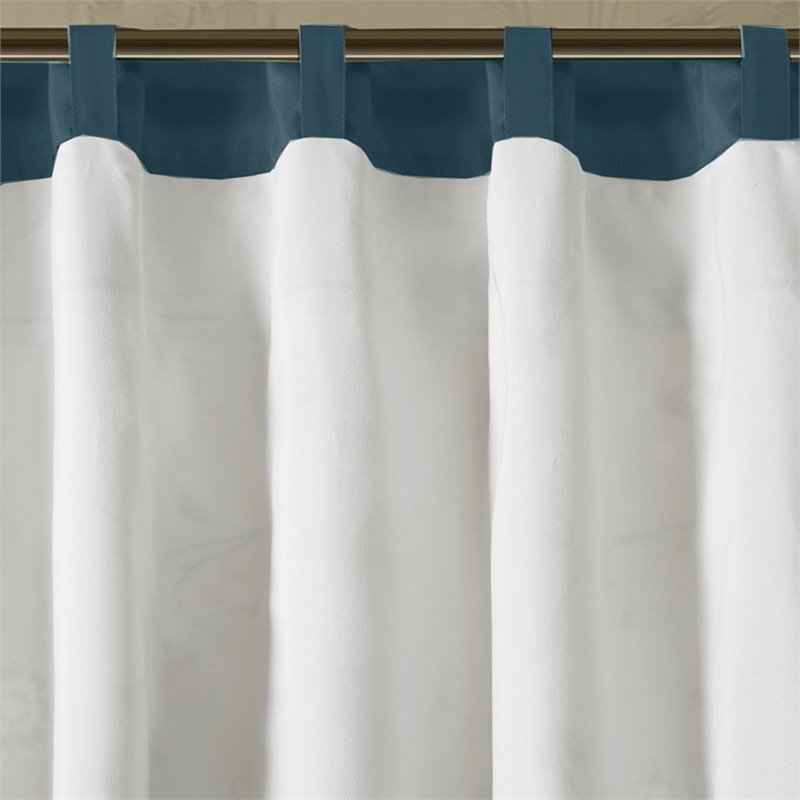 Madison Park Serene Polyester Fabric Window Panel with Lining in Navy
