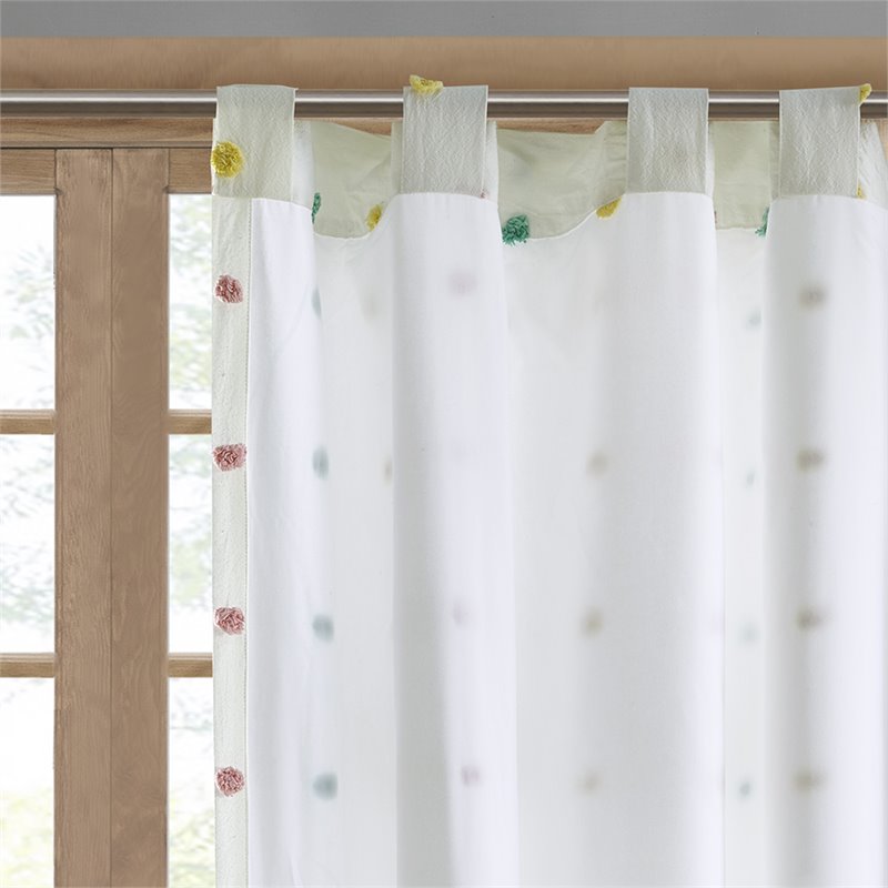 Intelligent Design Callie Cotton Jacquard Window Panel with Lining in White