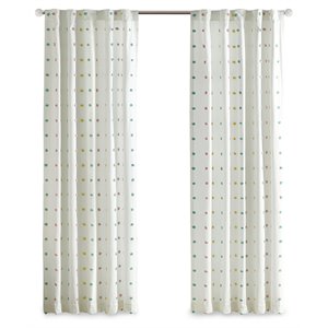 Intelligent Design Callie Cotton Jacquard Window Panel with Lining in White