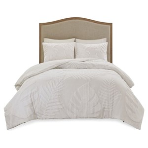 Madison Park Bahari Cotton Chenille Palm Comforter Set in Off White
