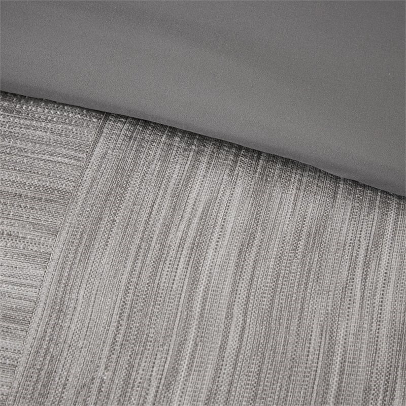 Madison Park Walter 7-Piece Polyester Printed Seersucker Comforter Set in Gray