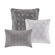 Madison Park Walter 7-Piece Polyester Printed Seersucker Comforter Set in Gray
