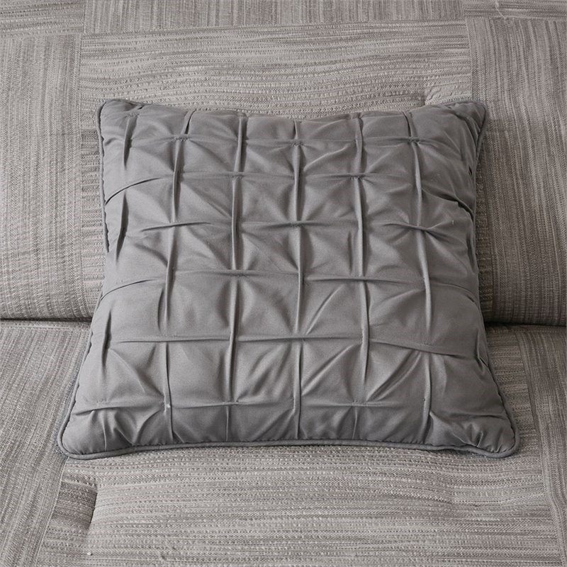 Madison Park Walter 7-Piece Polyester Printed Seersucker Comforter Set in Gray
