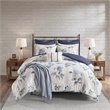Madison Park Zennia 7-Piece Polyester Comforter Set with Throw Blanket in Blue