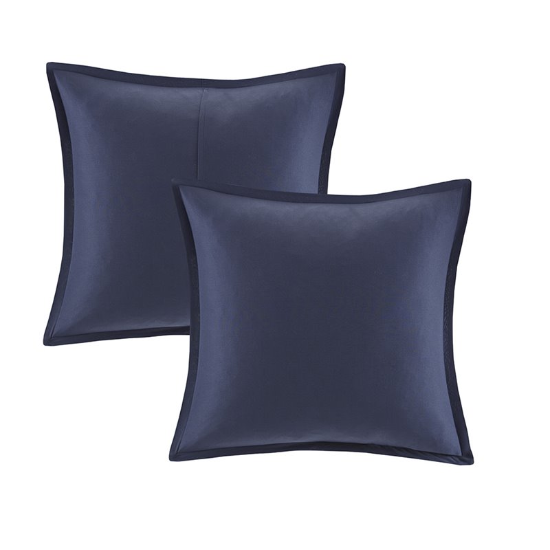 Madison Park Zennia 7-Piece Polyester Comforter Set with Throw Blanket in Blue