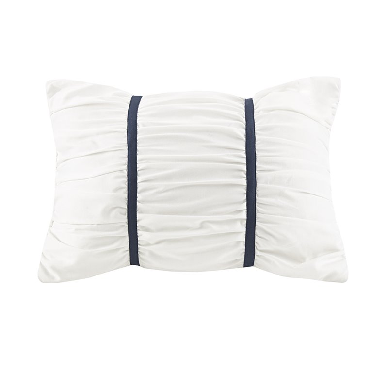 Madison Park Zennia 7-Piece Polyester Comforter Set with Throw Blanket in Blue