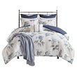 Madison Park Zennia 7-Piece Polyester Comforter Set with Throw Blanket in Blue