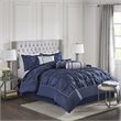 Madison Park Laurel 7-Piece 100 Percent Polyester Polyoni Comforter Set in Navy