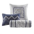 Madison Park Laurel 7-Piece 100 Percent Polyester Polyoni Comforter Set in Navy