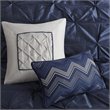 Madison Park Laurel 7-Piece 100 Percent Polyester Polyoni Comforter Set in Navy