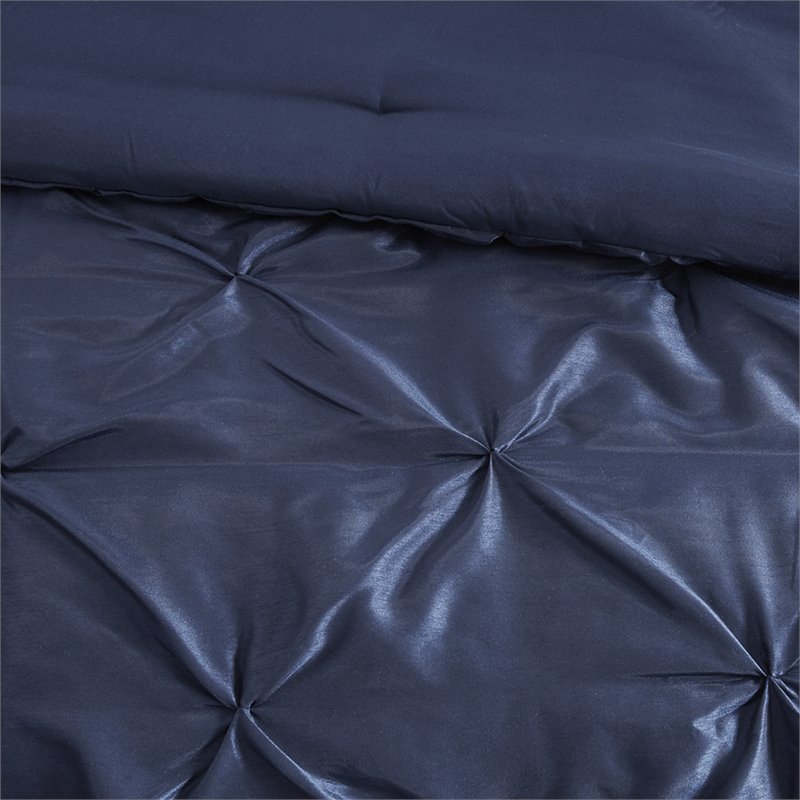 Madison Park Laurel 7-Piece 100 Percent Polyester Polyoni Comforter Set in Navy