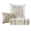 Madison Park Laurel 7-Piece 100 Percent Polyester Polyoni Set w/ Pleats in Beige