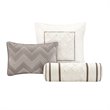 Madison Park Laurel 7-Piece 100 Percent Polyester Polyoni Set w/ Pleats in Beige