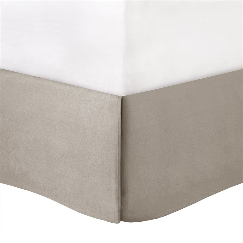 Madison Park Laurel 7-Piece 100 Percent Polyester Polyoni Set w/ Pleats in Beige