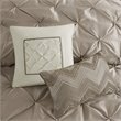 Madison Park Laurel 7-Piece 100 Percent Polyester Polyoni Set w/ Pleats in Beige