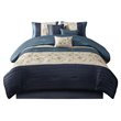 Madison Park Serene 7-Piece 100 Percent Polyester Polyoni Comforter Set in Navy