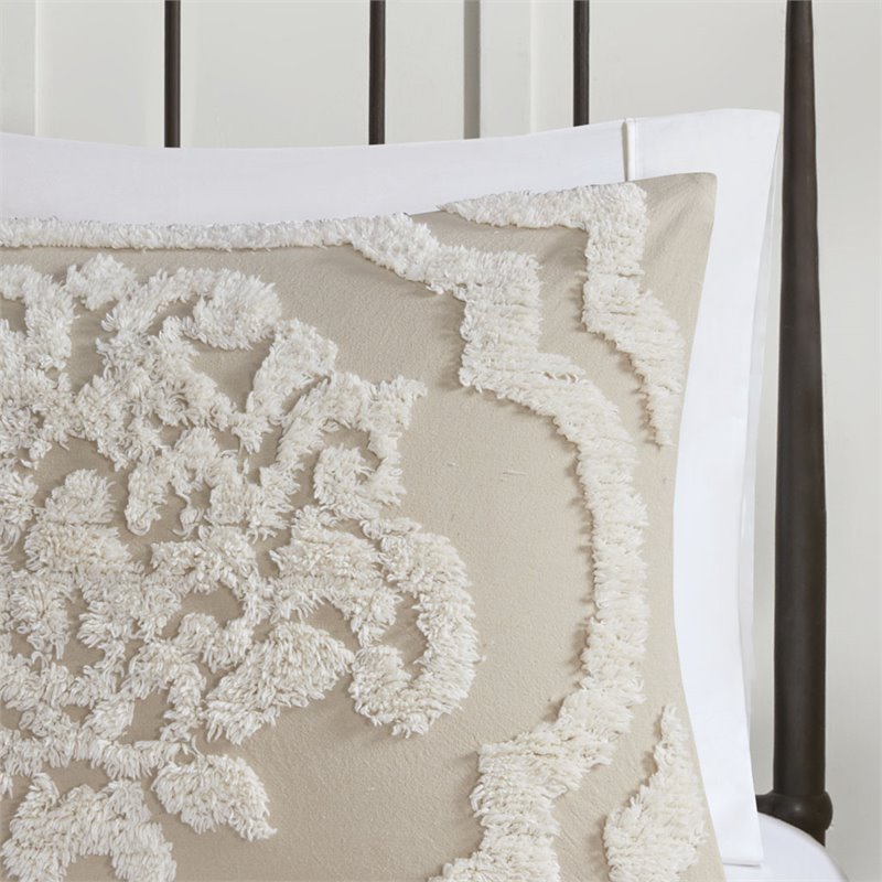 Madison Park Viola Cotton Tufted Full/Queen Duvet Cover Set in Brown