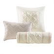 Madison Park Laurel 7-Piece Polyester Pieced Pleated Comforter Set in Pink