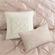 Madison Park Laurel 7-Piece Polyester Pieced Pleated Comforter Set in Pink