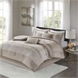Madison Park Ava 7-Piece Polyester Chenille Pieced Comforter Set in Beige