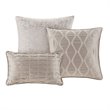 Madison Park Ava 7-Piece Polyester Chenille Pieced Comforter Set in Beige